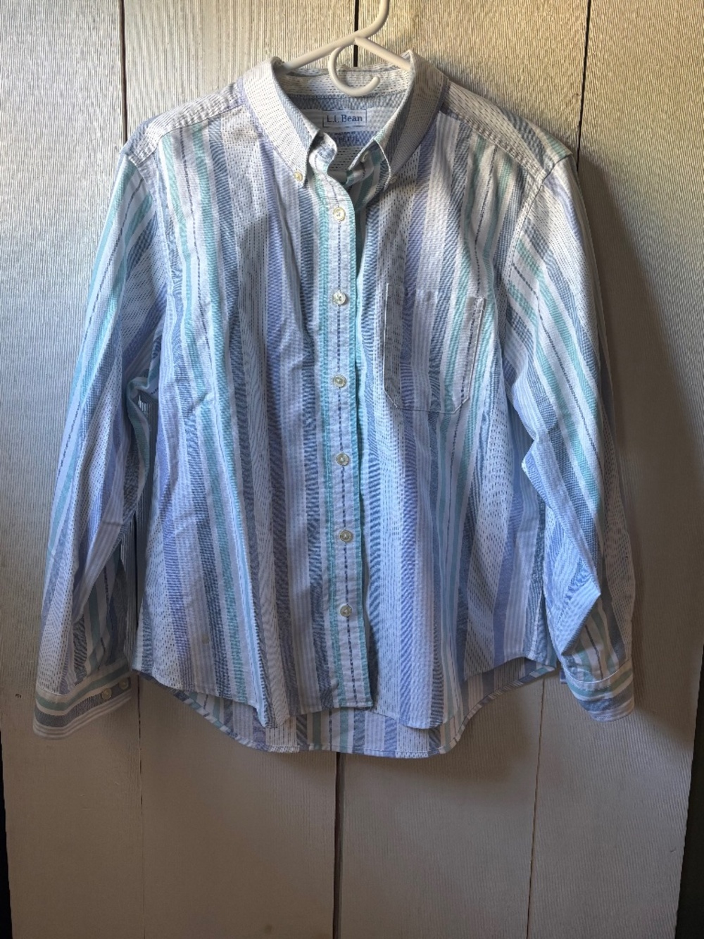 Woman’s LL Bean striped dress shirt